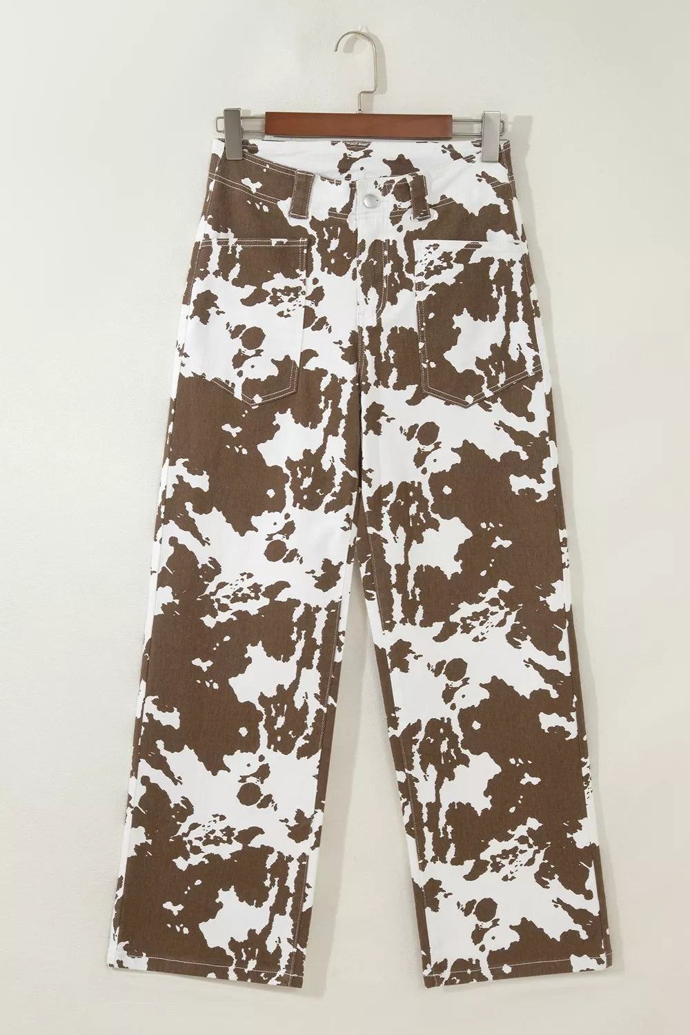 Western Style Regular Fit Jeans in Dark Brown