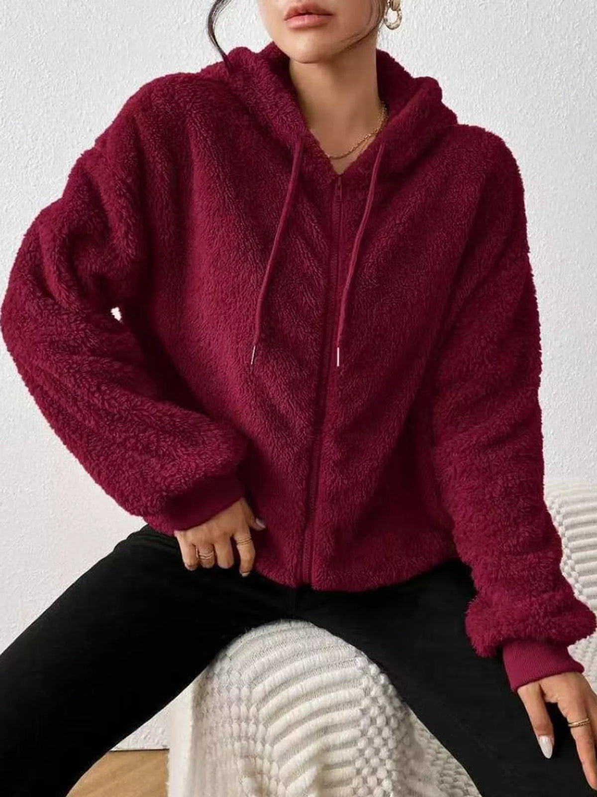 Fleece Zip-Up Hooded Jacket