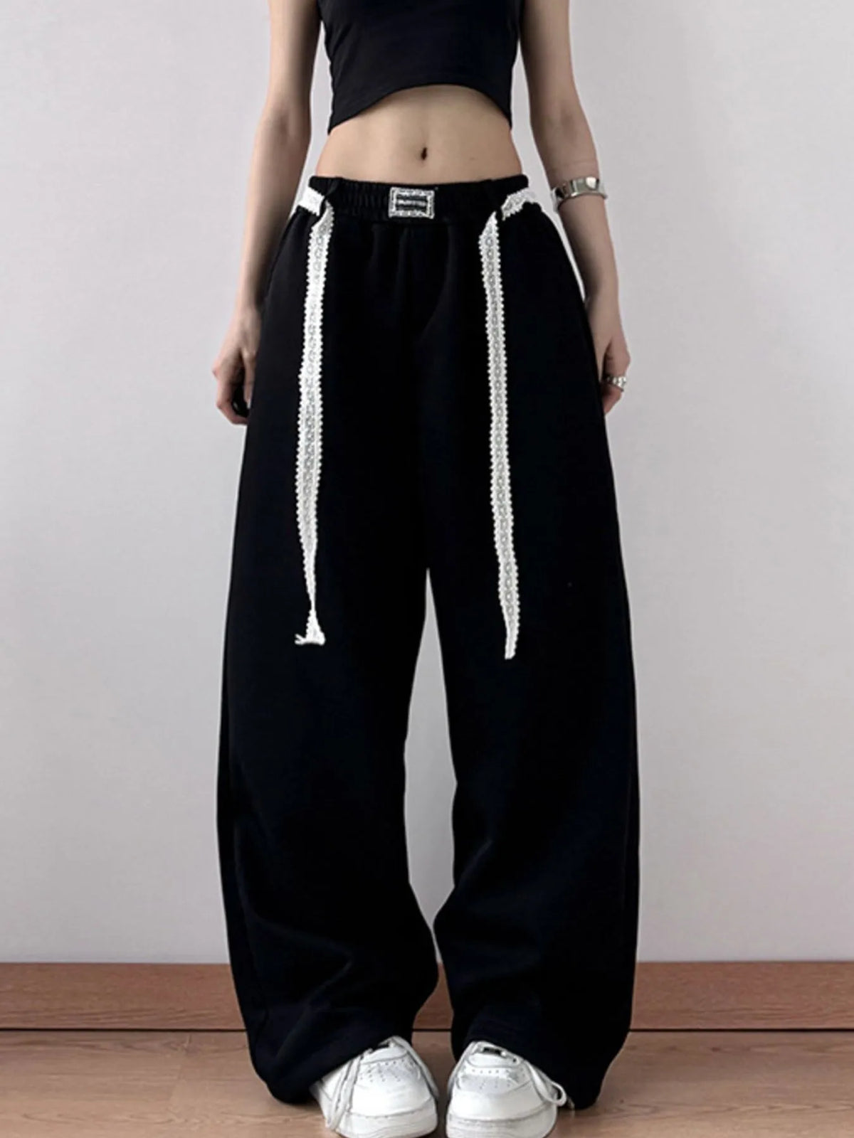 Oversized Elastic-Waist Wide-Leg Pants