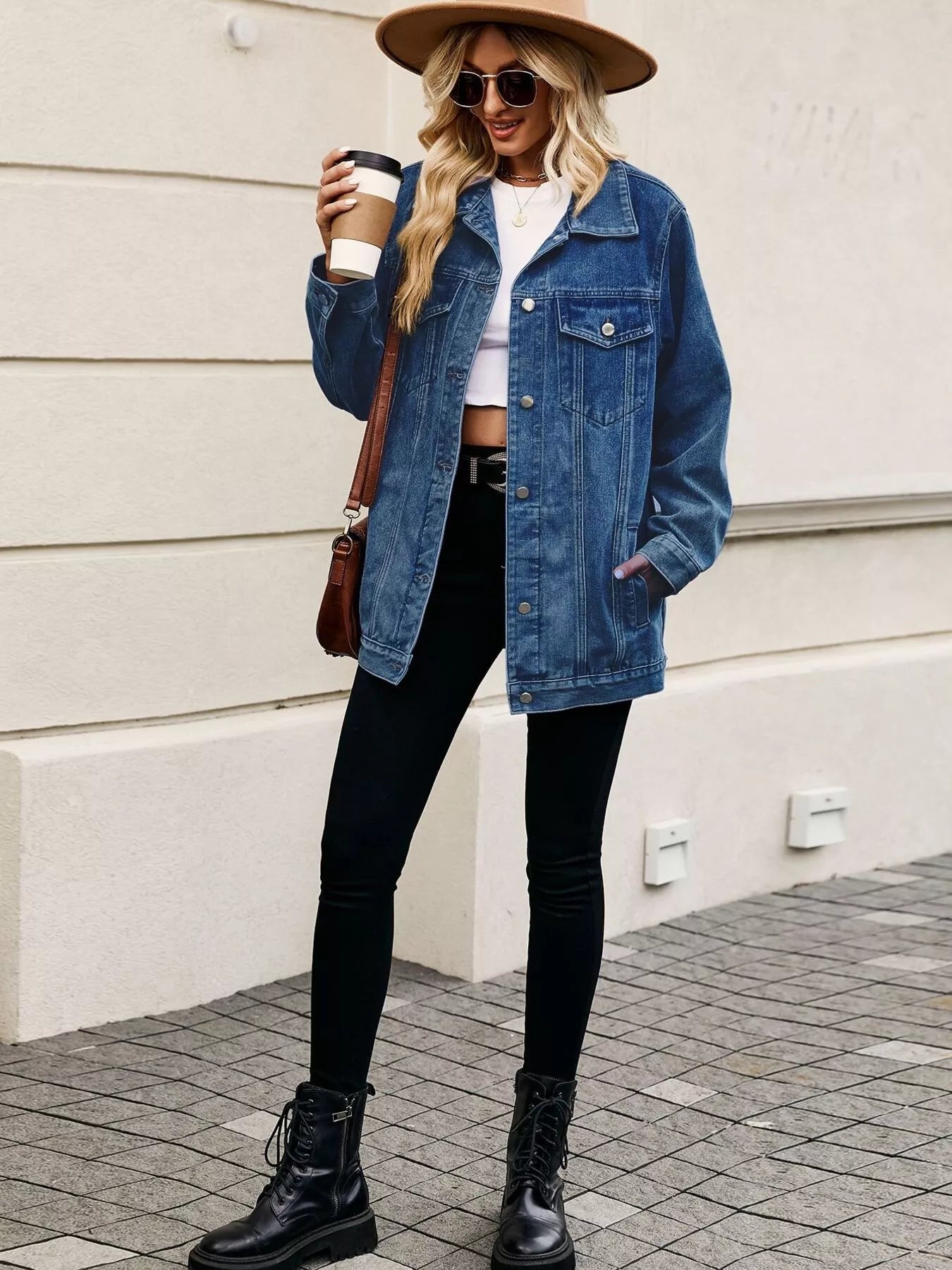 Oversized Washed Denim Jacket by Moni Wear