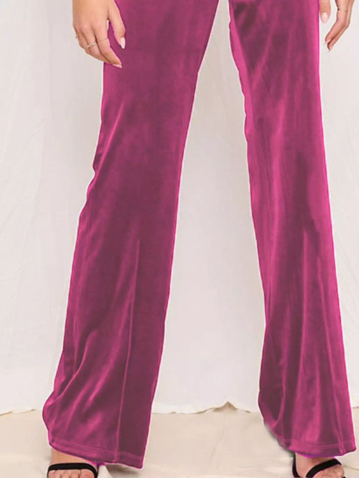 Velvet Wide-Leg Pants
