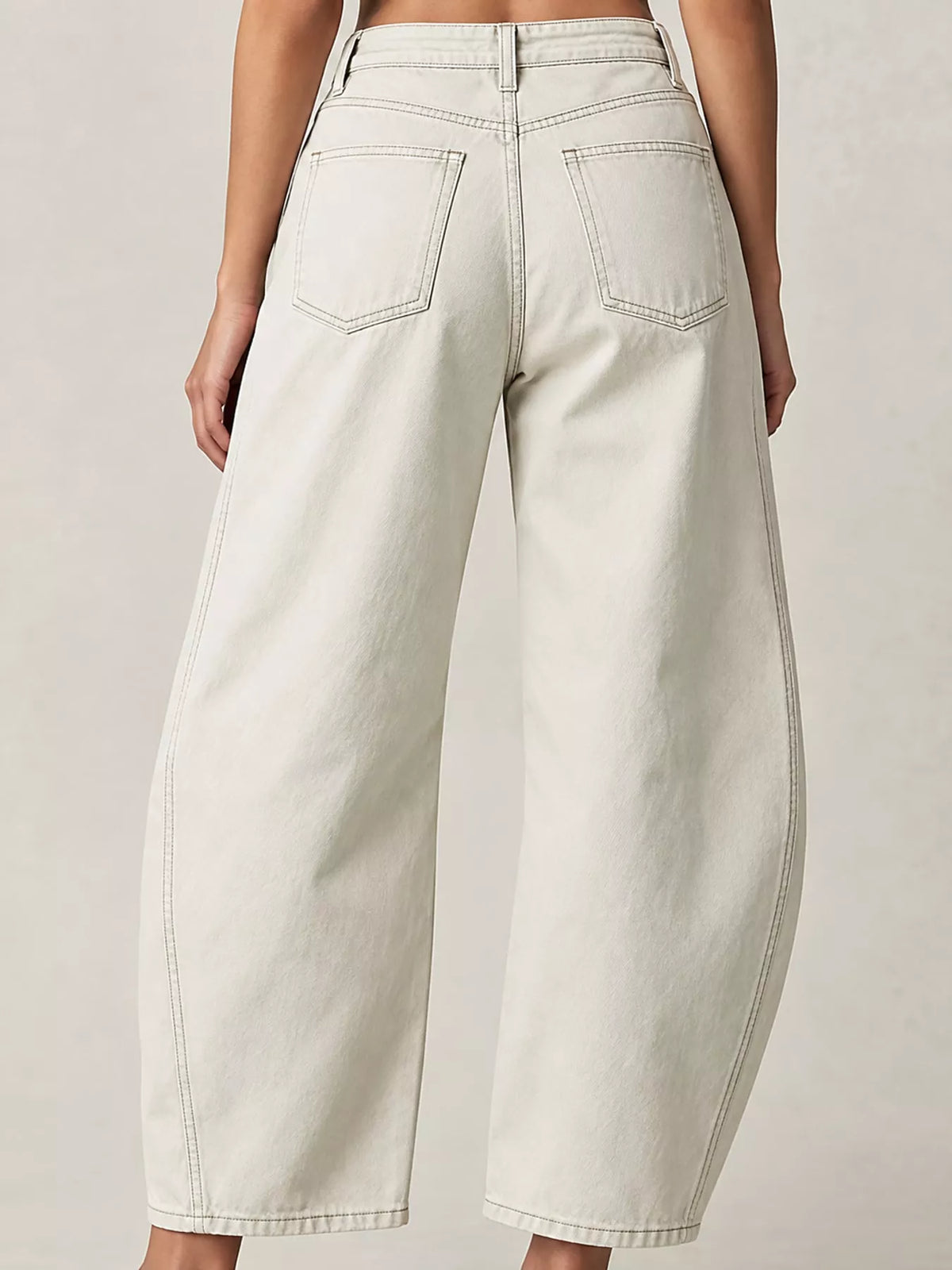 Washed Barrel-Leg Jeans