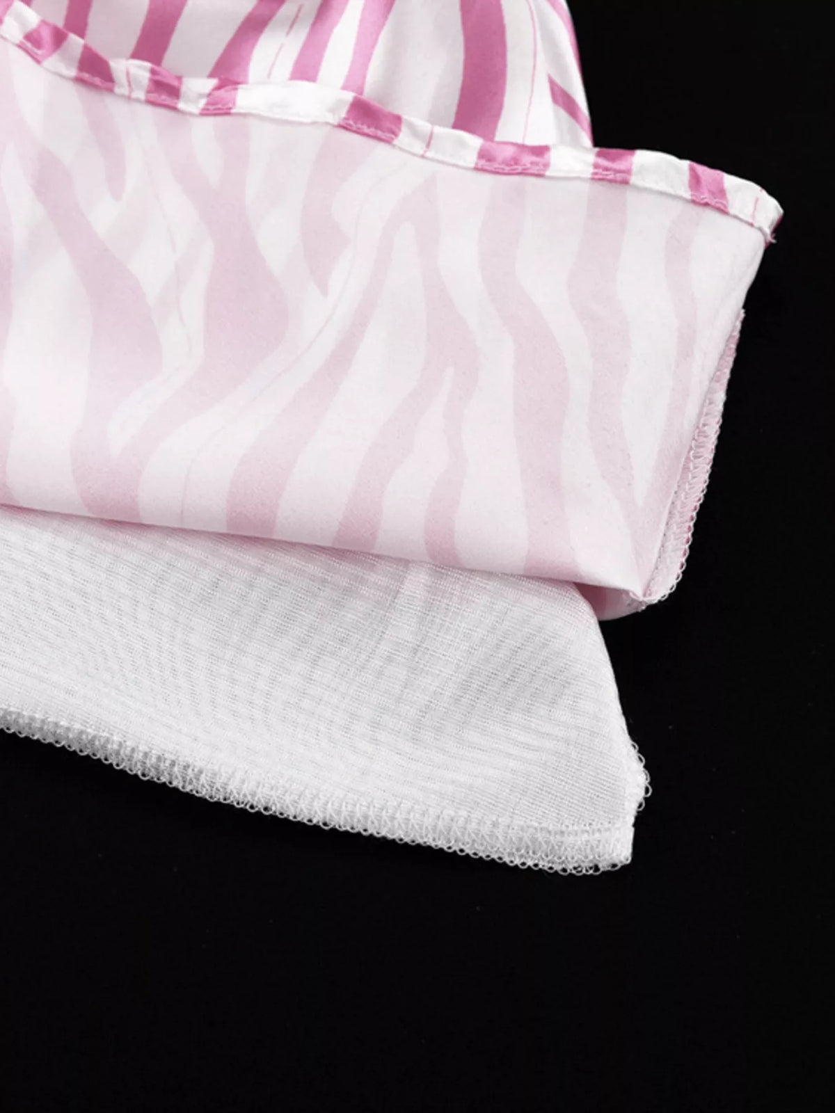 Satin Zebra Print Midi Skirt