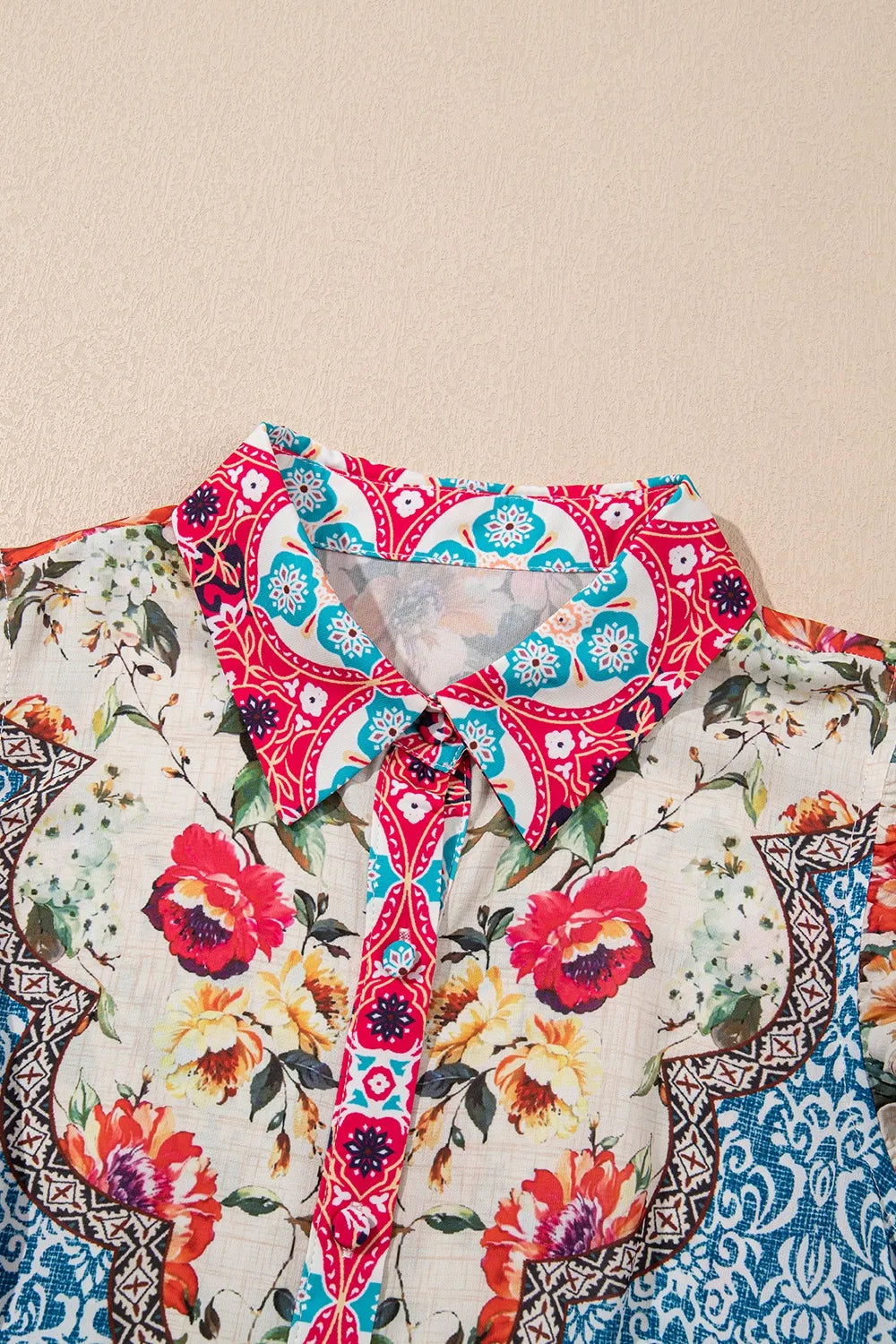 Floral Ruffle Flutter Sleeve Buttoned Dress
