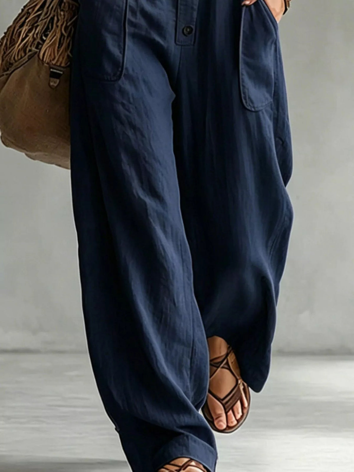 Long Sleeve Button Front Jumpsuit