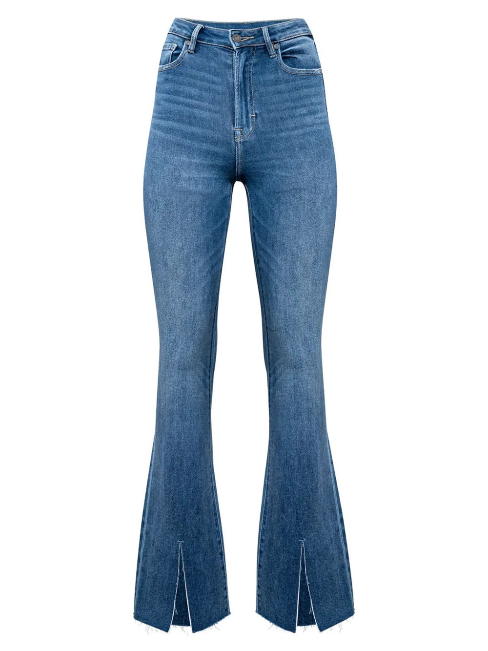 Slit Bootcut Jeans in Medium Wash by DE.C.H & K.M