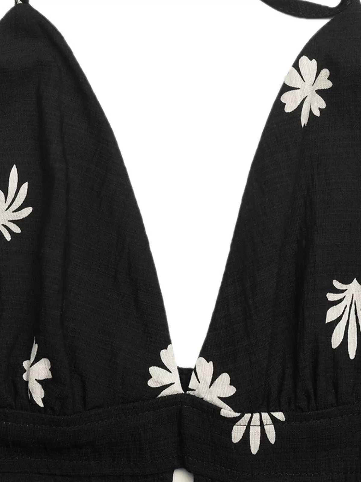 Printed Halter Neck Maxi Dress in Black