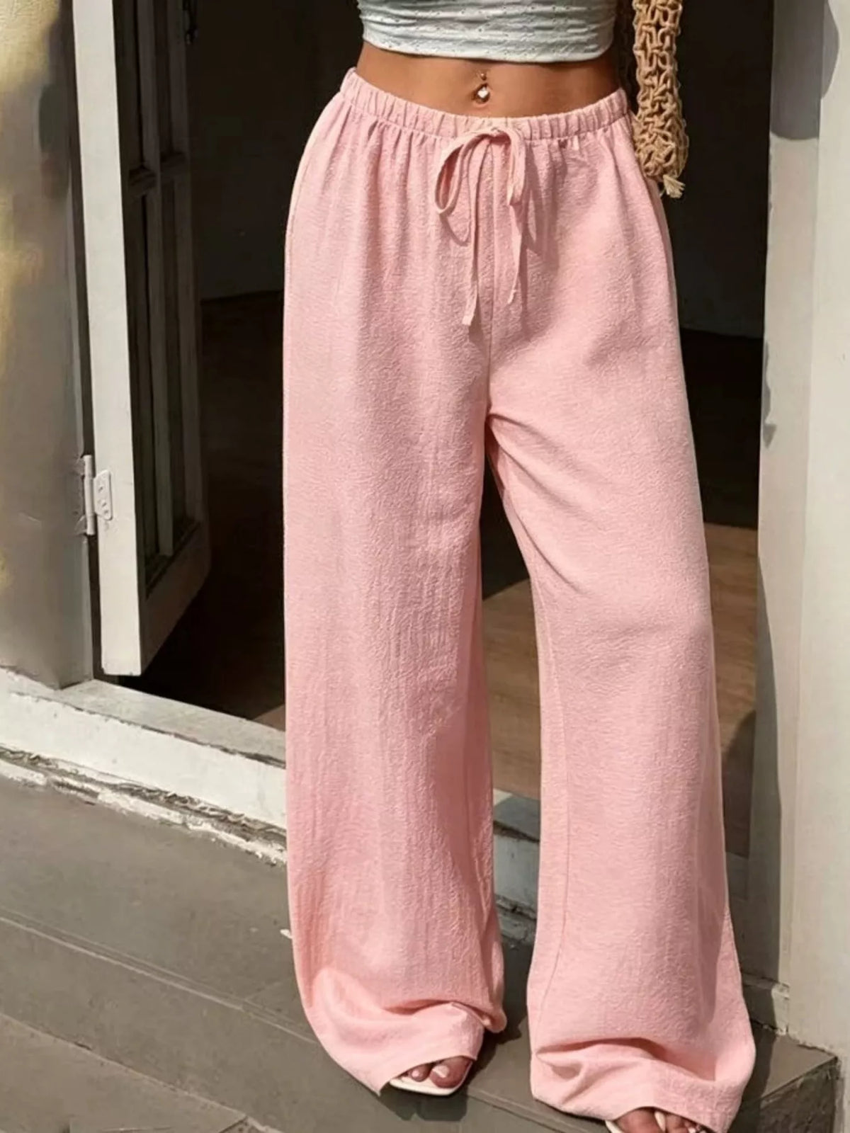 Plus Size High-Waisted Wide Leg Pants