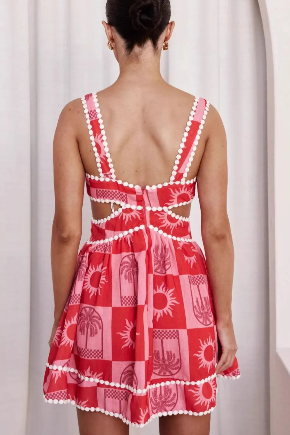 Cutout Printed Mini Dress by Shenori