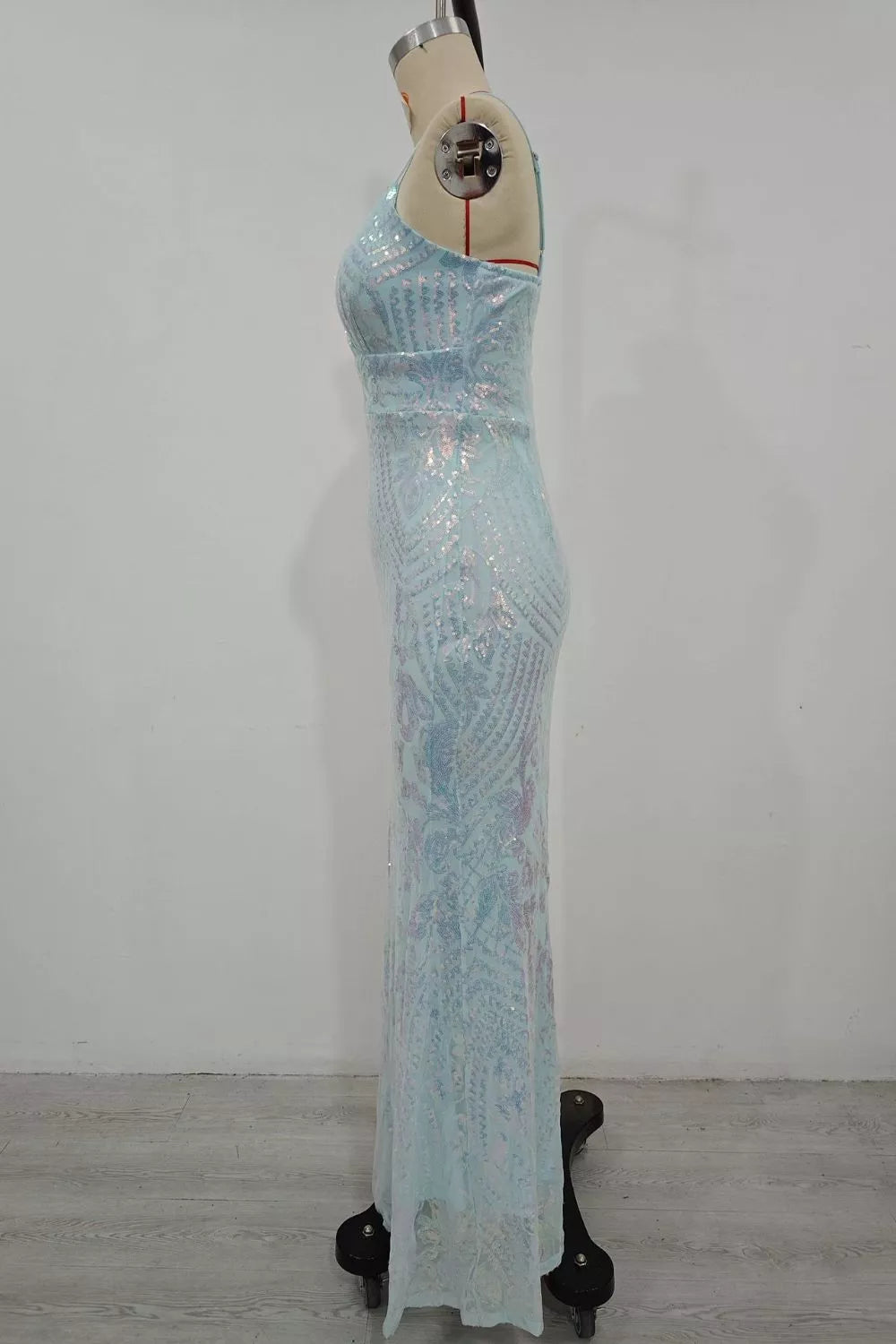 Sequin Mermaid Maxi Dress in Sky Blue