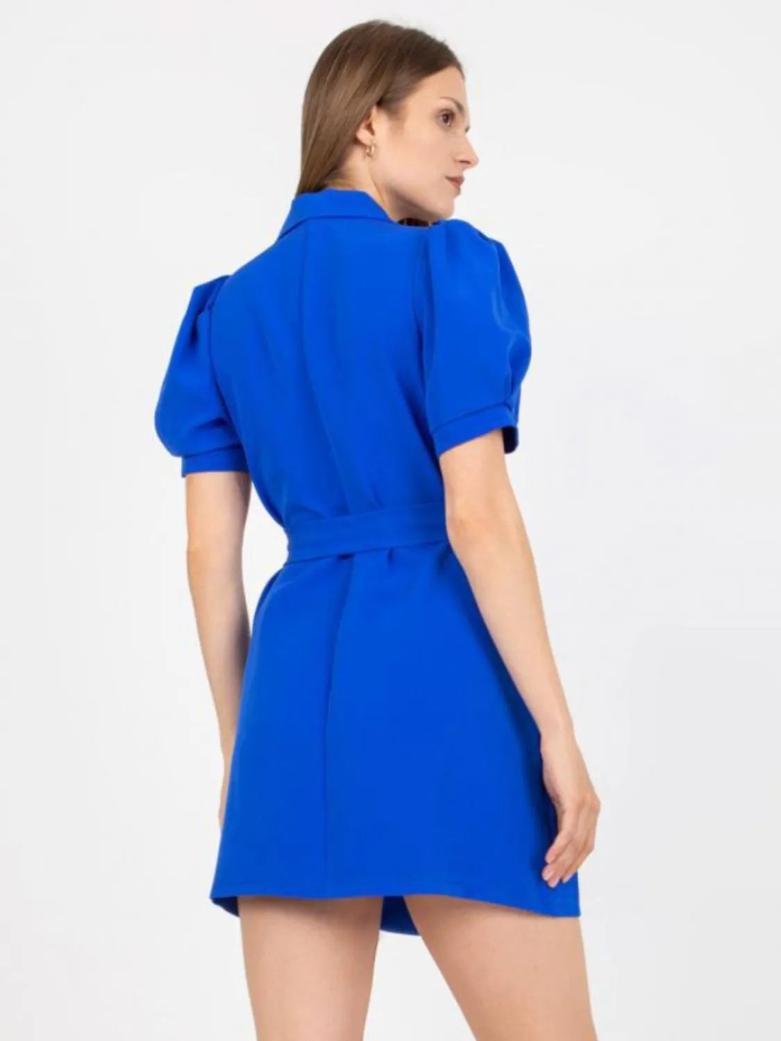Tie-Waist Short Sleeve Blazer Dress