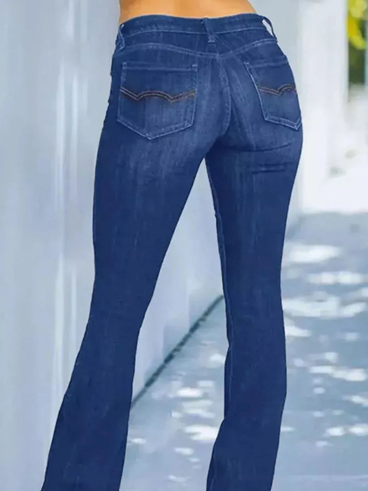 Full Size Wash Flare Jeans with Pockets
