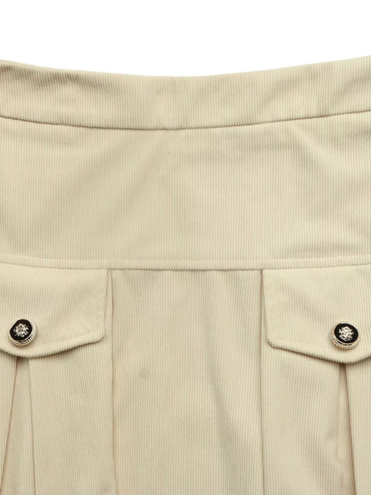 High Waist Pleated Midi Skirt in Khaki