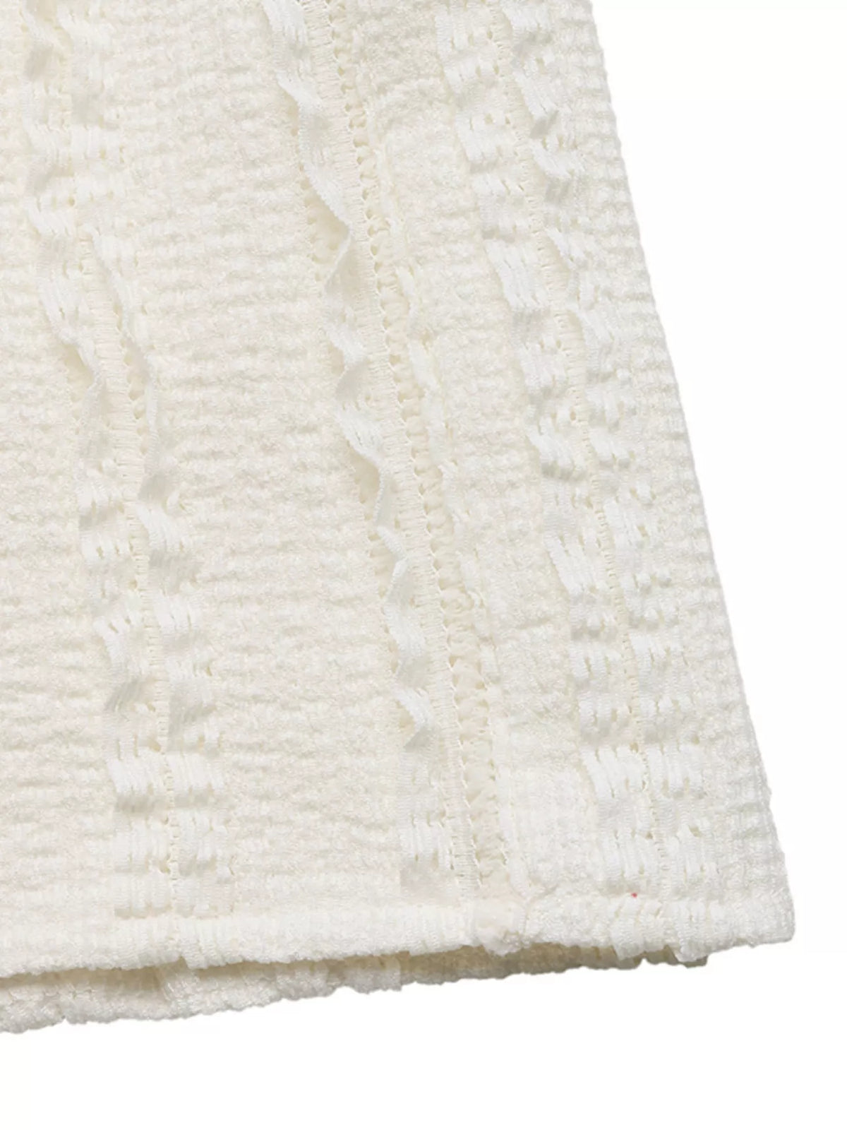 Textured A-Line Midi Skirt in Ivory