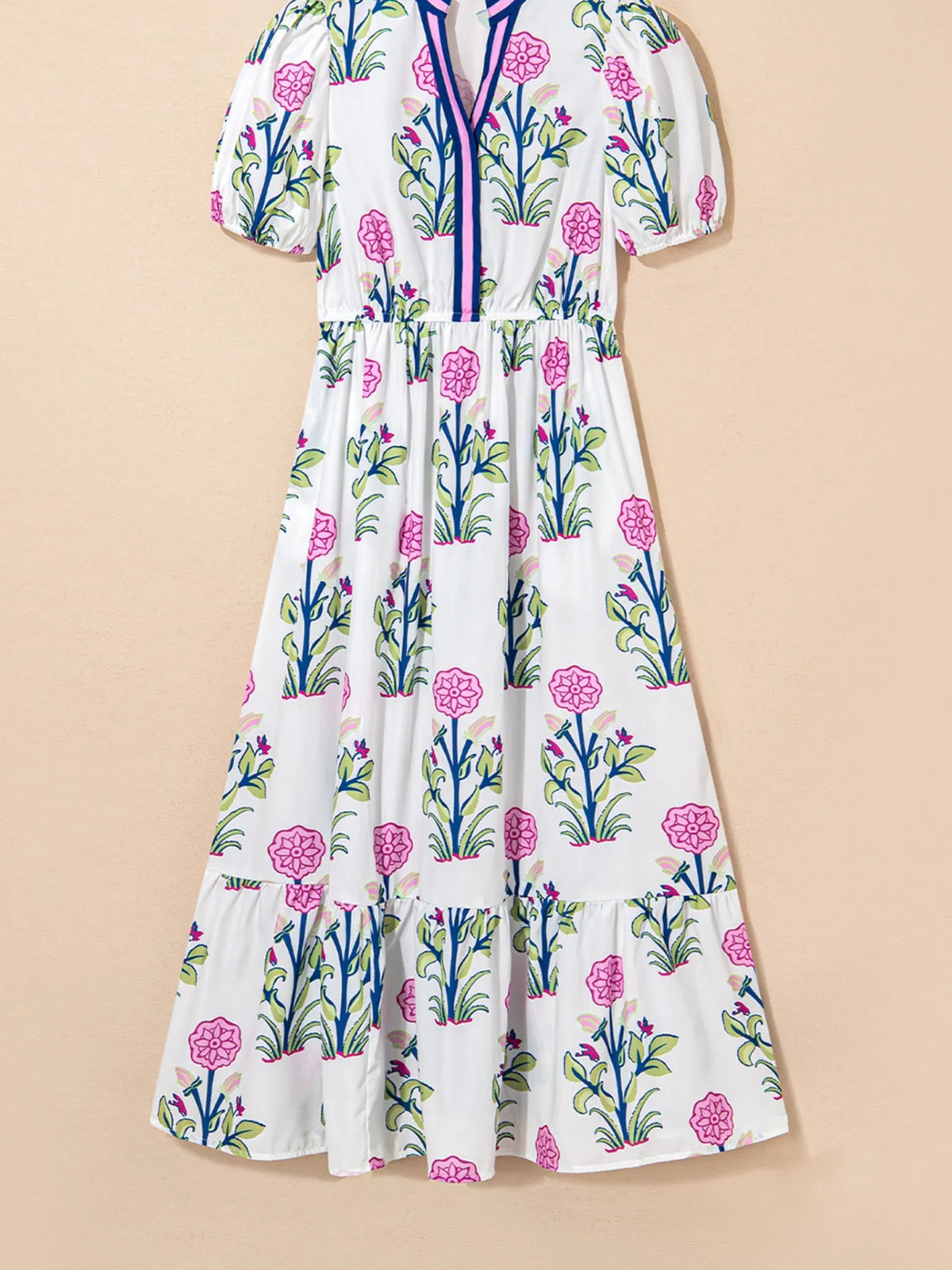 Tiered Midi Dress with Pockets in White