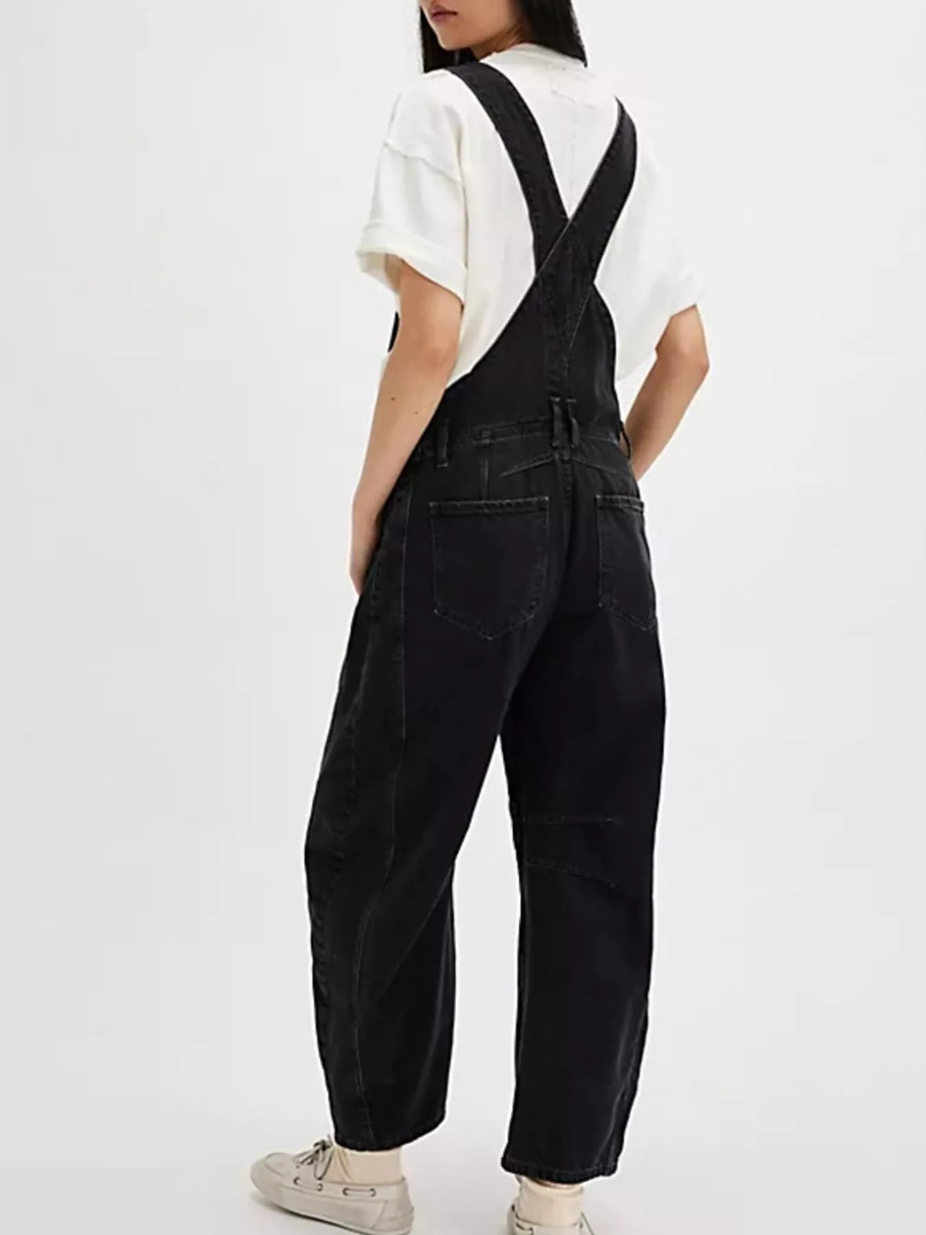 Wide Strap Wide Leg Denim Overalls by Dreamy Drapes