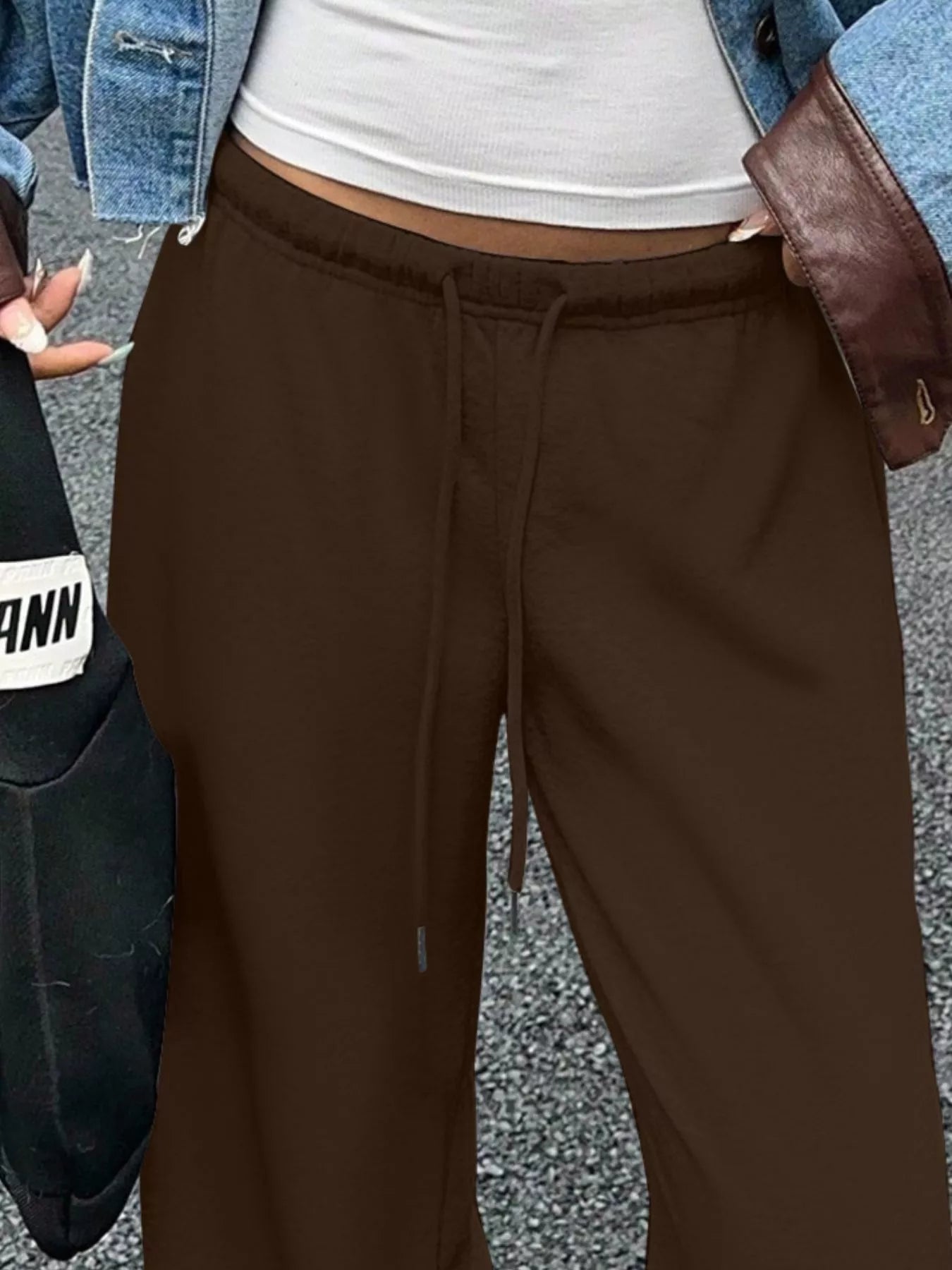 Wide-Leg Drawstring Sweatpants