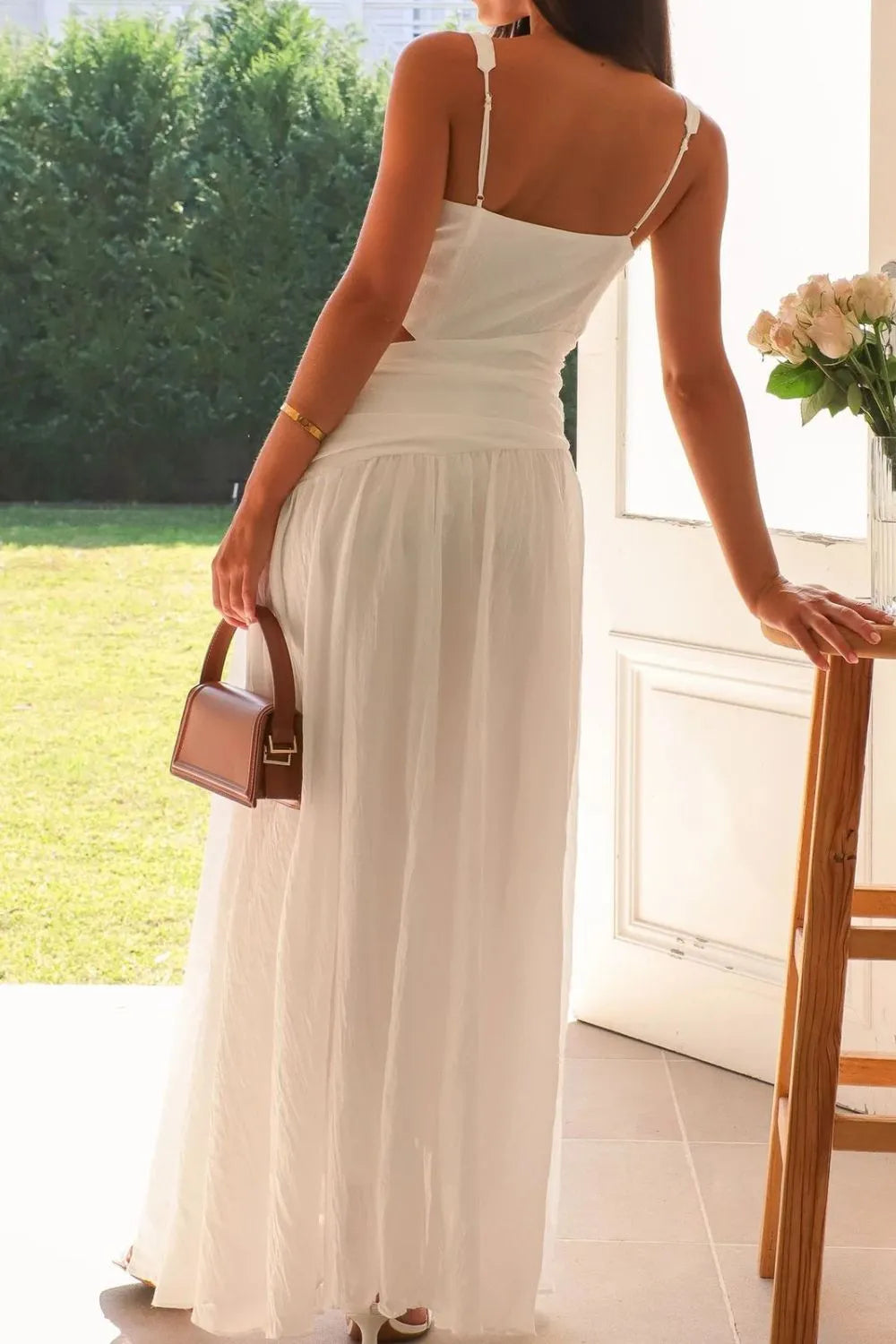 Cutout Back V-Neck Dress