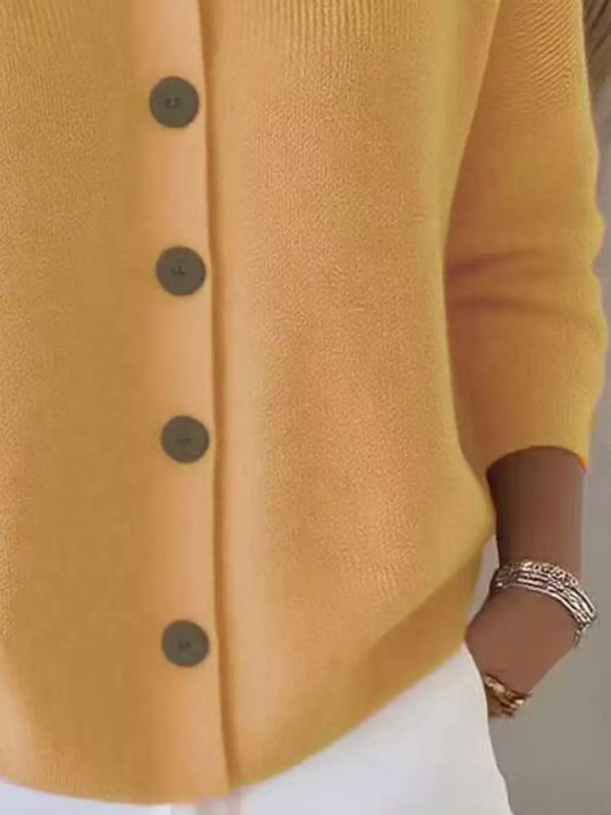 Collared Button-Down Knit Cardigan