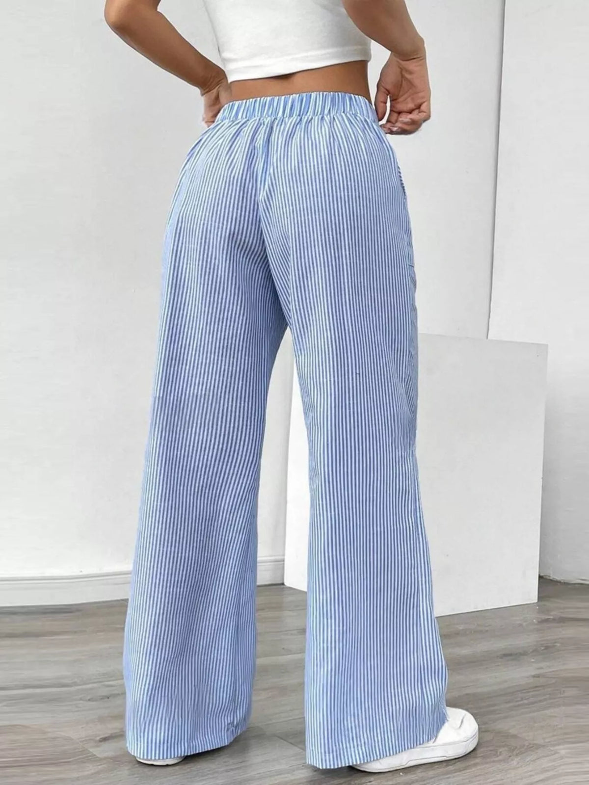 Striped Wide-Leg Pants