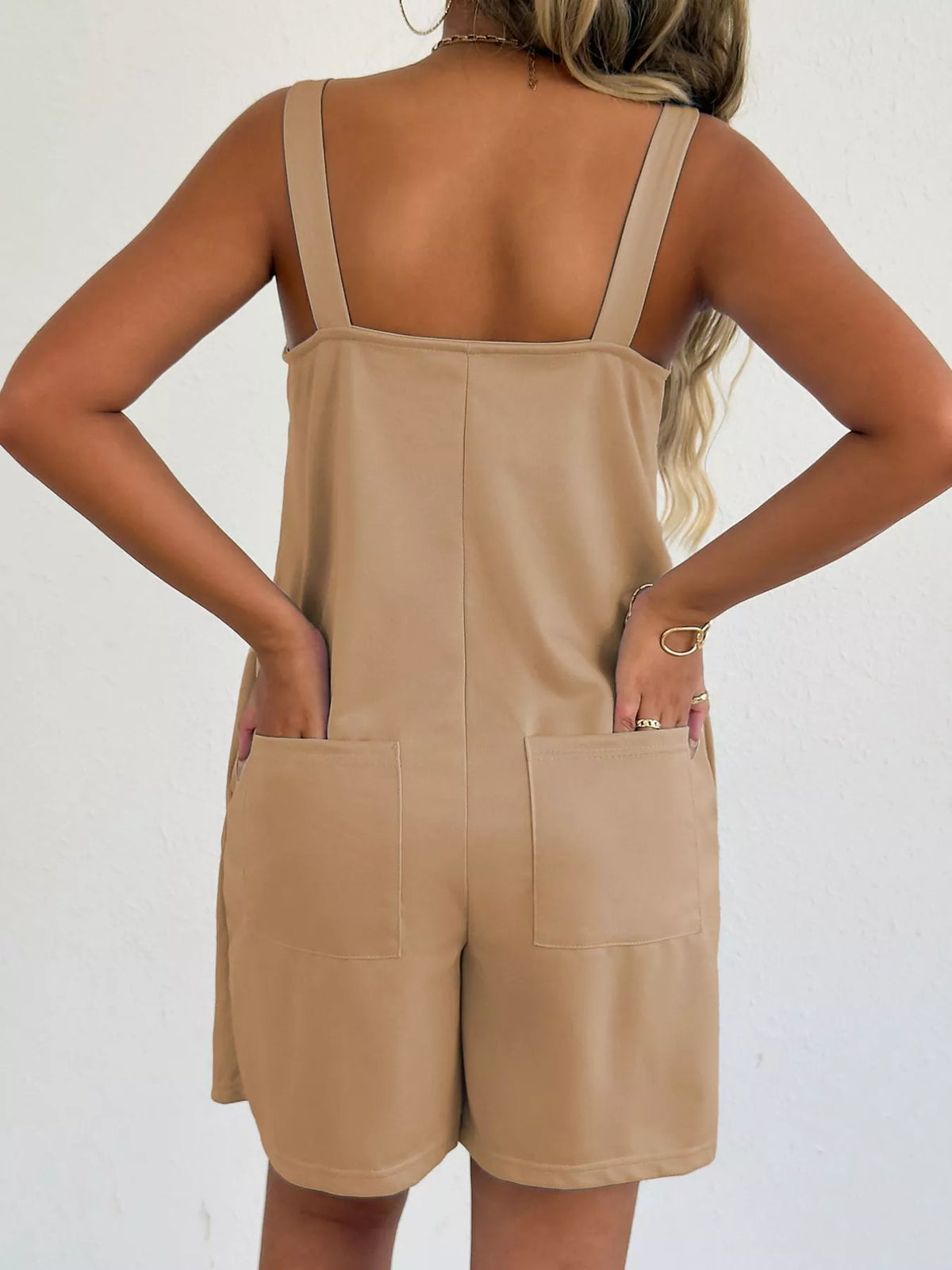 Sweetheart Neck Wide Strap Romper with Slit