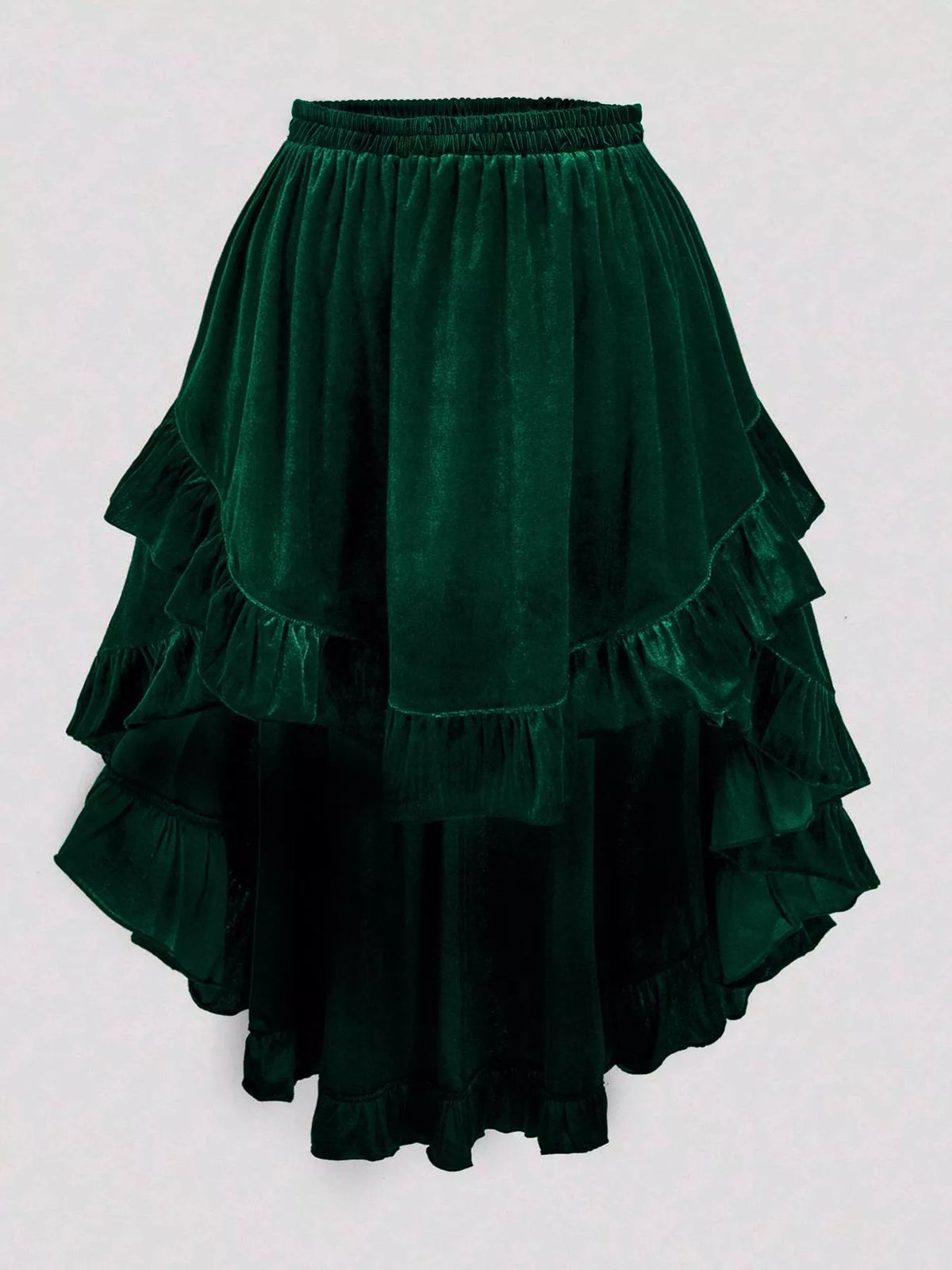 Ruffled Velvet Skirt