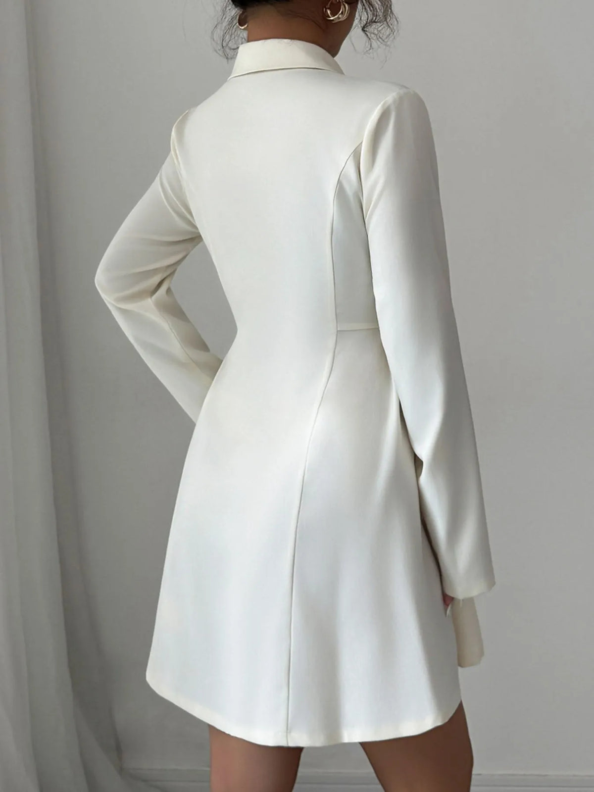 Double-Breasted Blazer Dress in Apricot