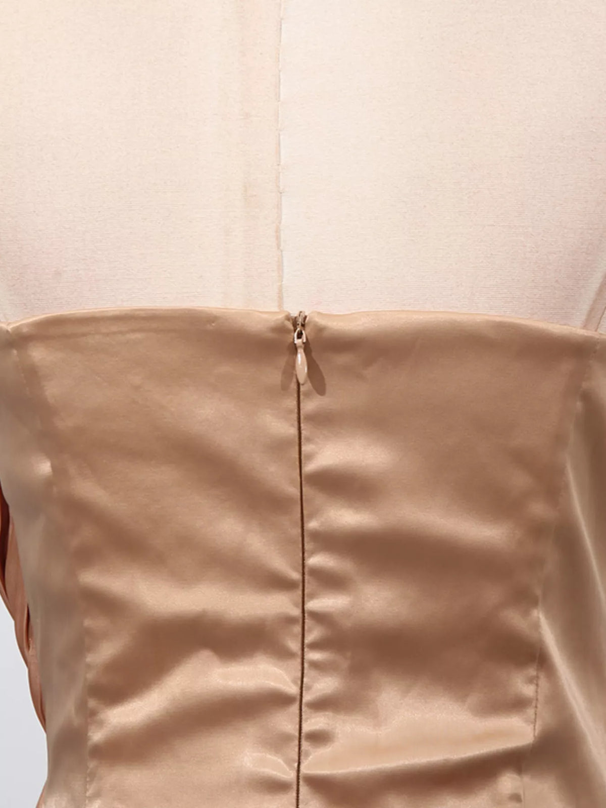 Ruched Halter Maxi Dress in Champagne