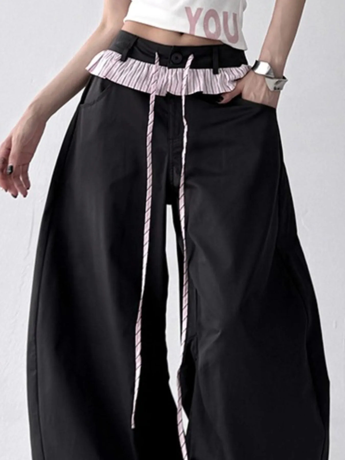 Paperbag Waist Wide Leg Pants