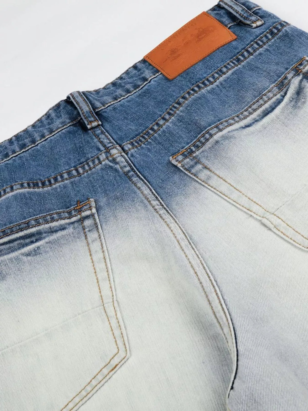 Washed Wide-Leg Jeans in Blue by TrendMaster