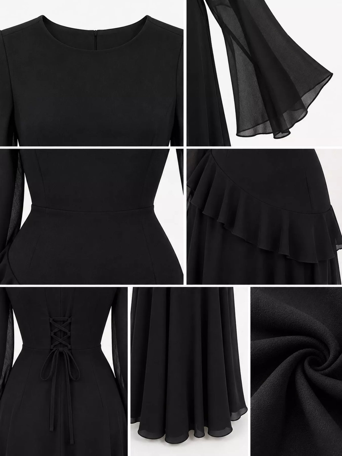 Ruffled Flare Sleeve Maxi Dress