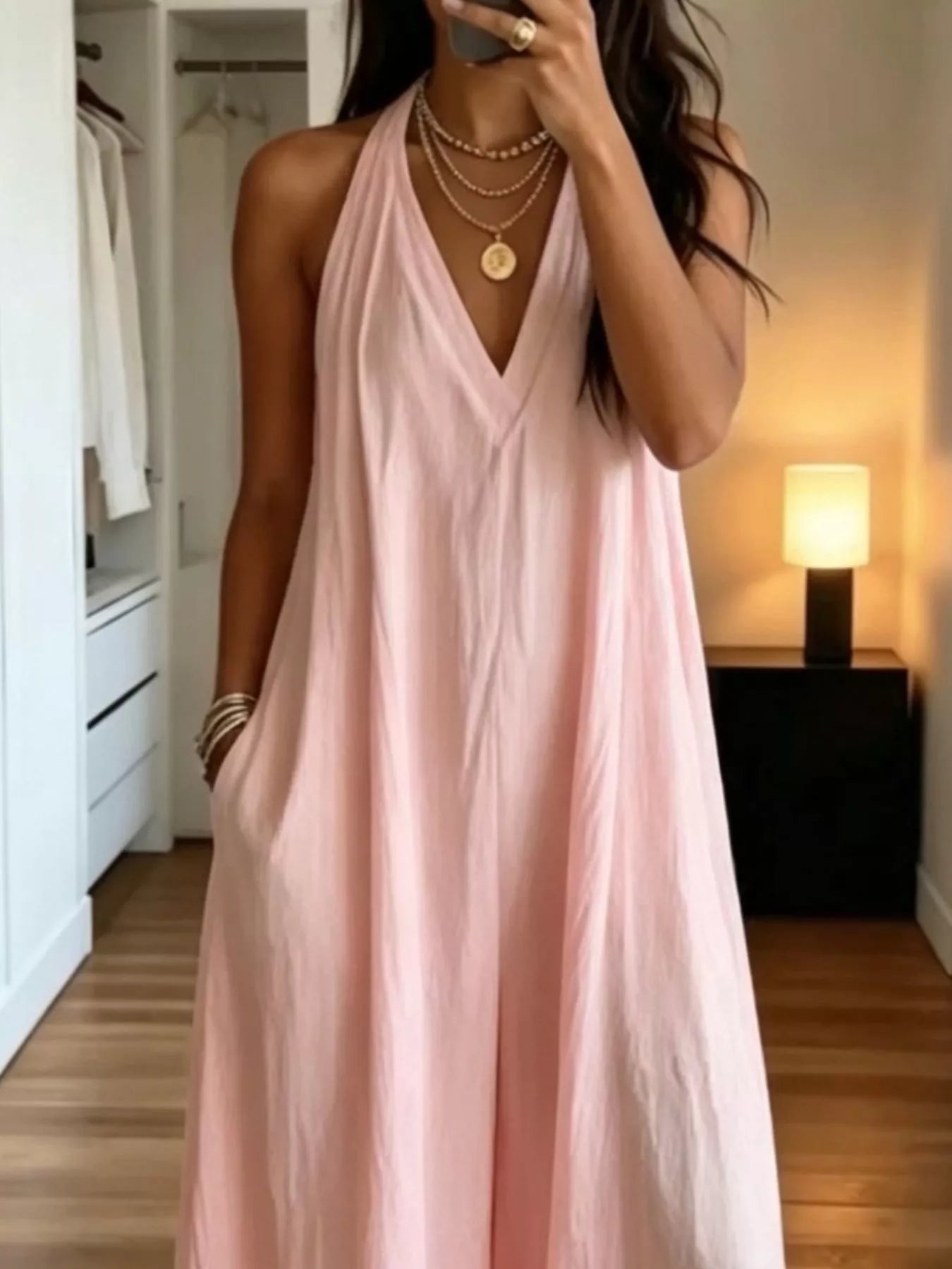 Halter Neck Wide Leg Jumpsuit