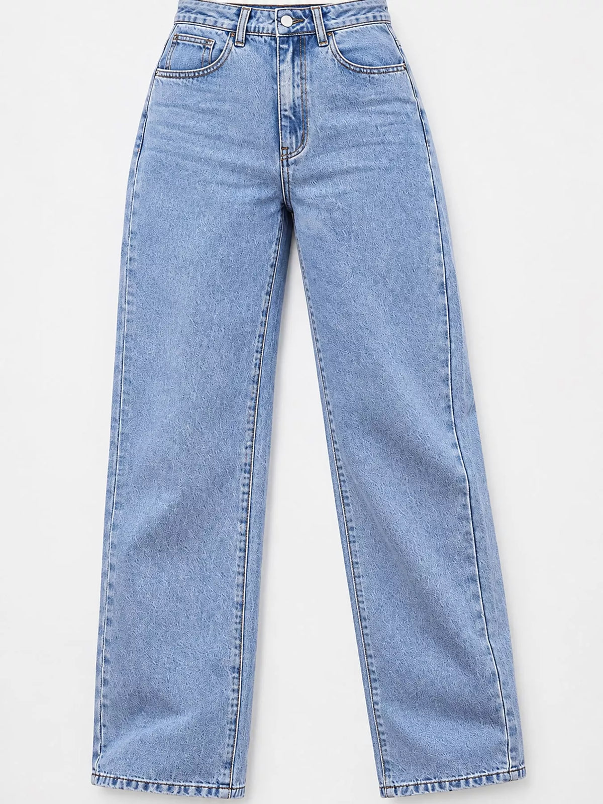 High-Waisted Vintage Wash Jeans