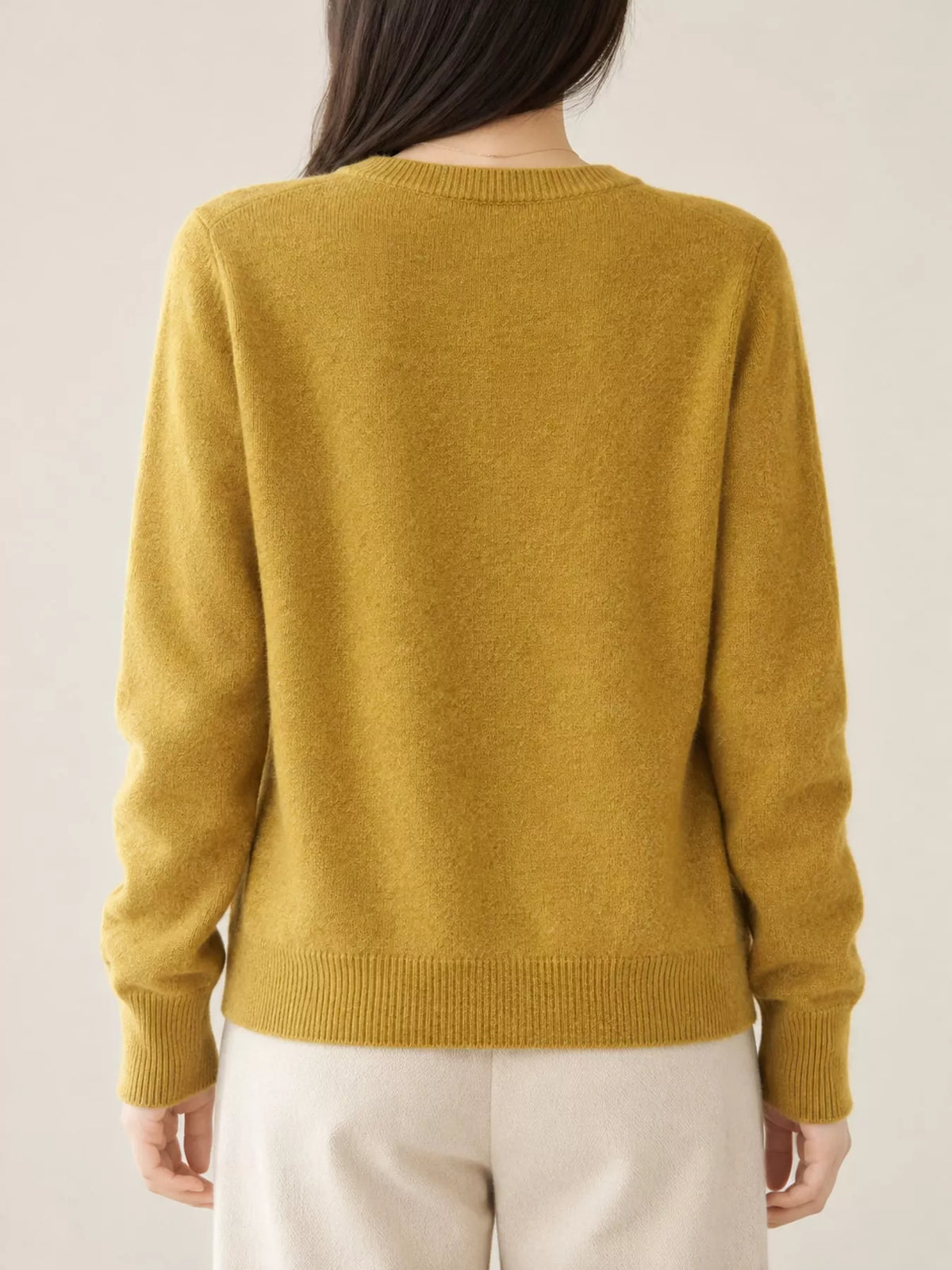 Crew Neck Button-Down Cardigan