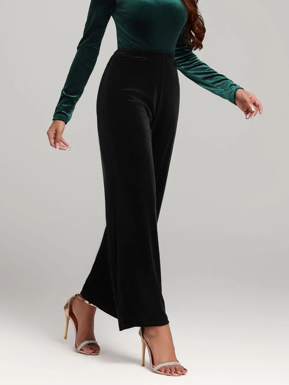 High Waist Wide Leg Pants in Black