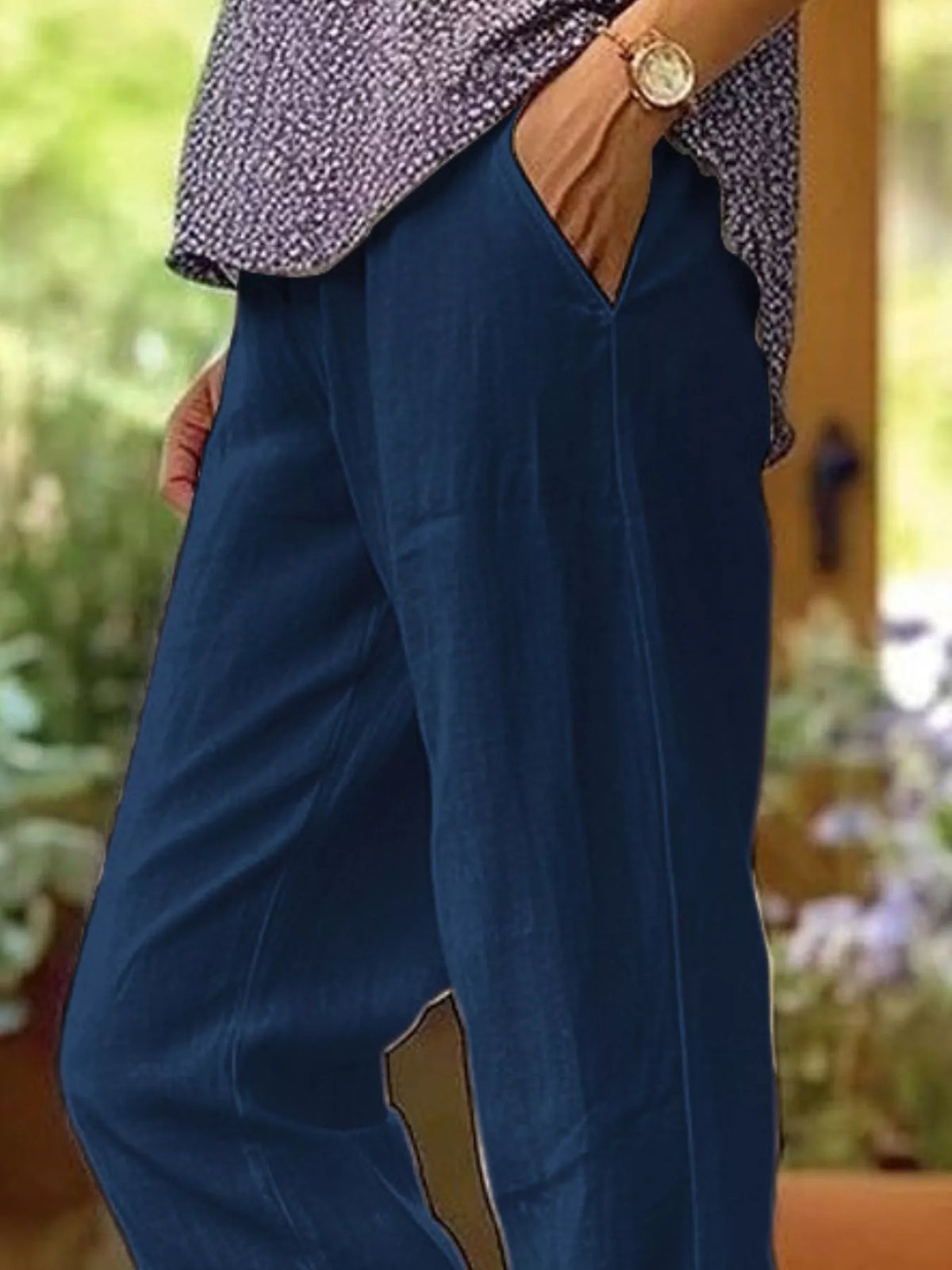 Plus Size Slit Wide Leg Pants