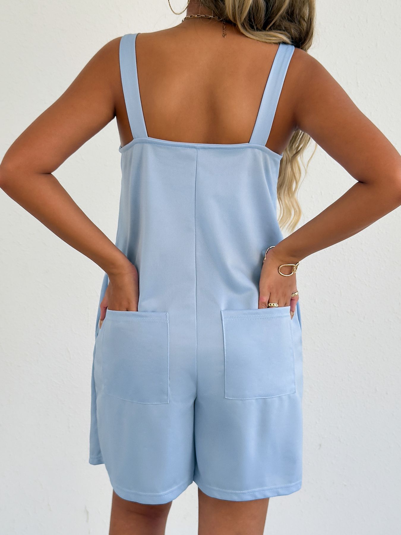 Sleeveless Romper with Side Pockets