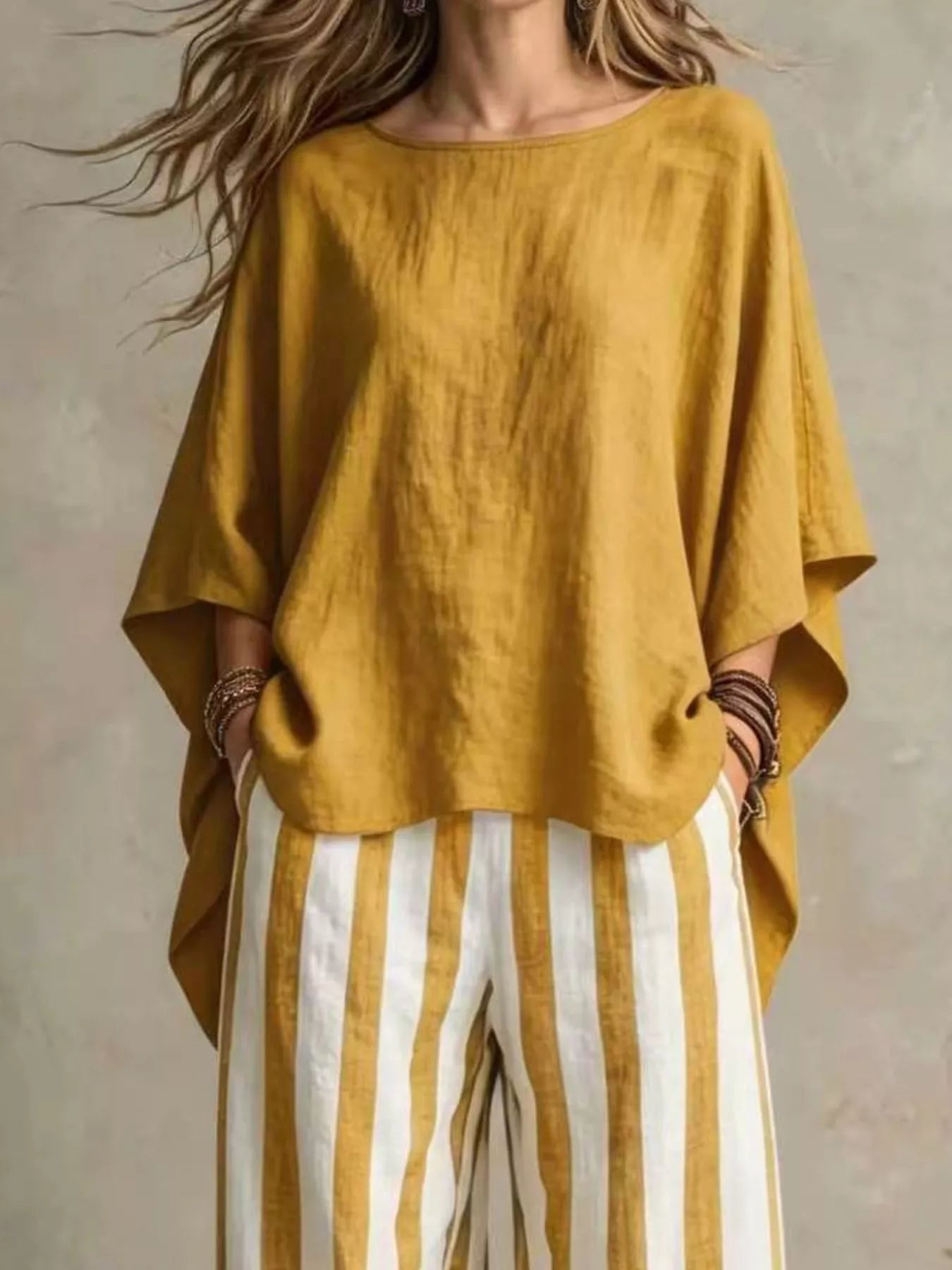 Solid Pocketed Top and Pants Set
