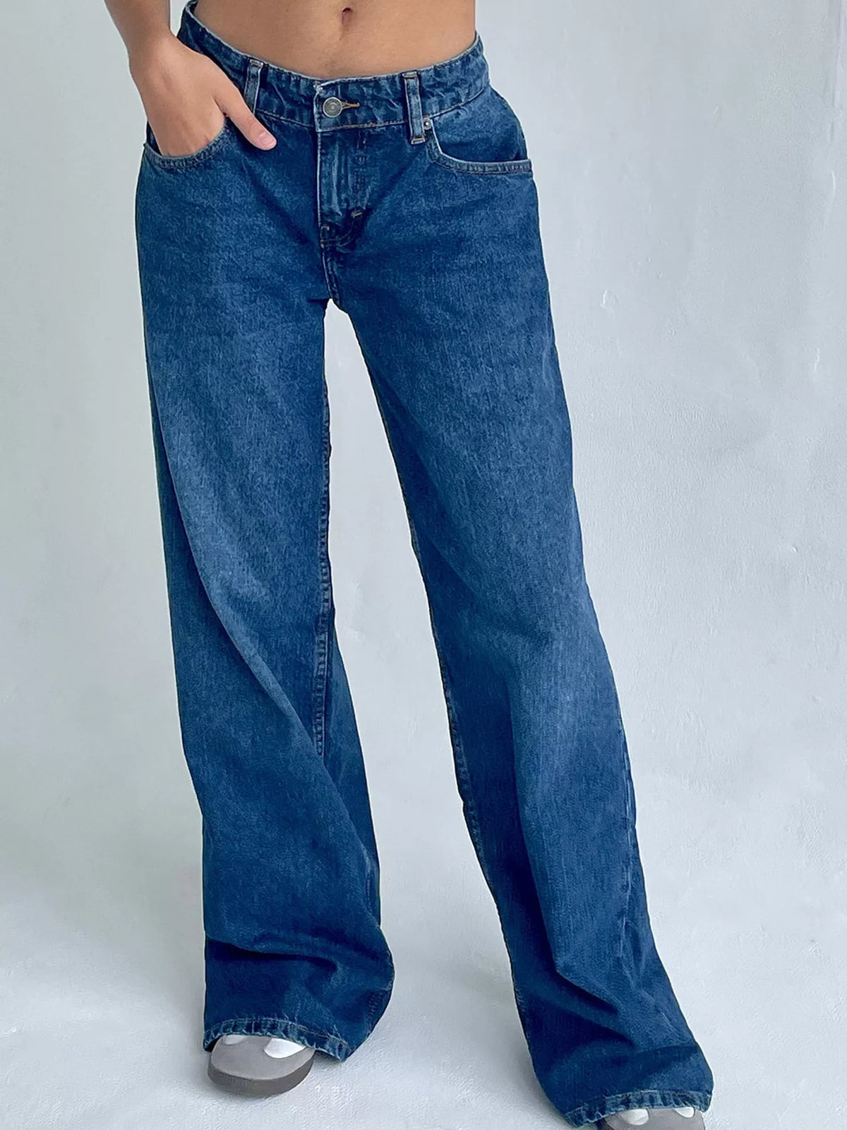 Wide-Leg Vintage Wash Jeans