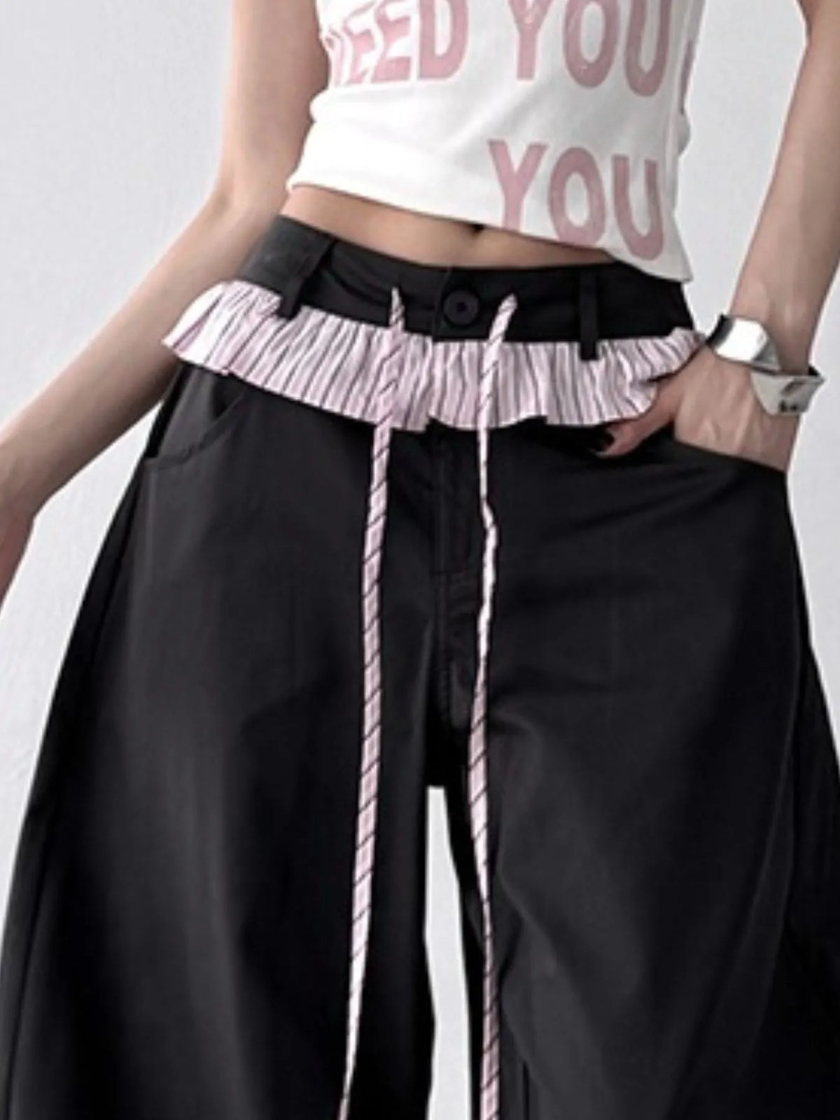 Paperbag Waist Wide Leg Pants