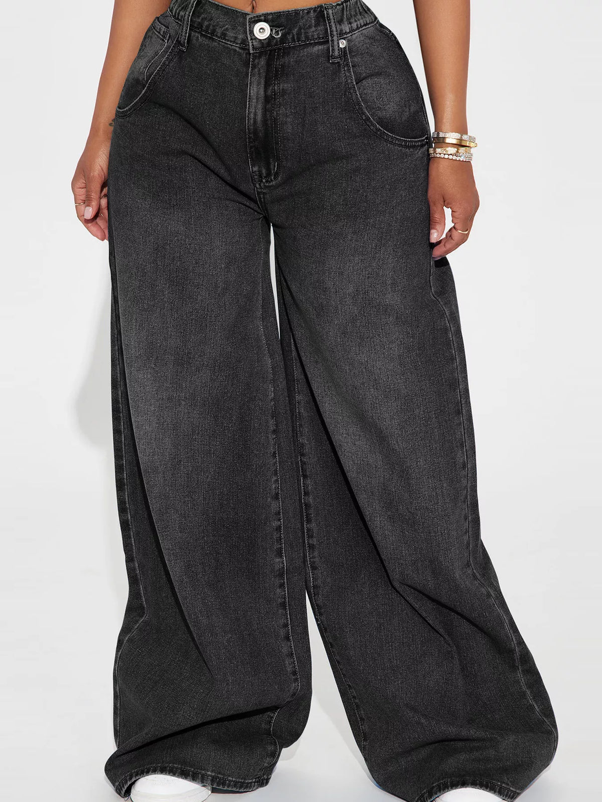 High-Waisted Wide-Leg Jeans