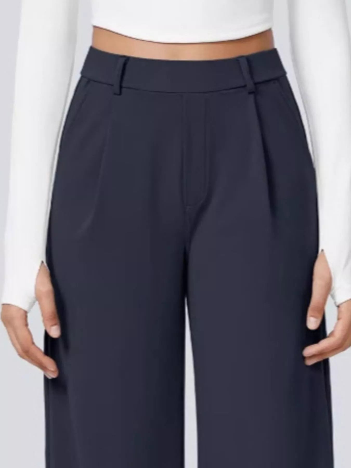 Pocketed Wide Leg Pants