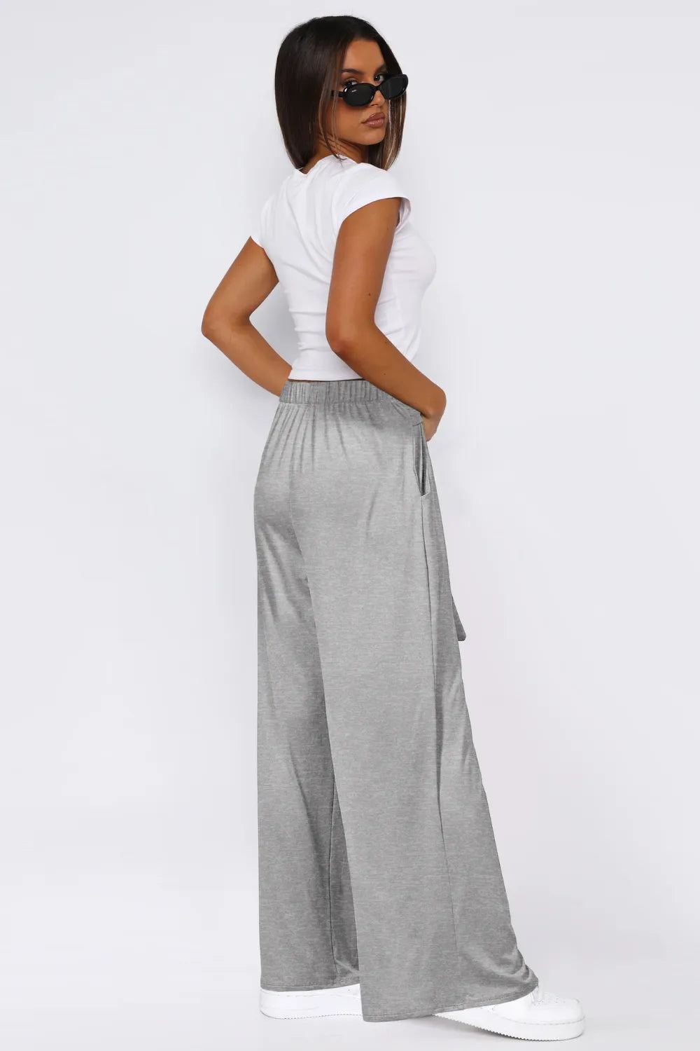 Tied-Waist Wide-Leg Pants