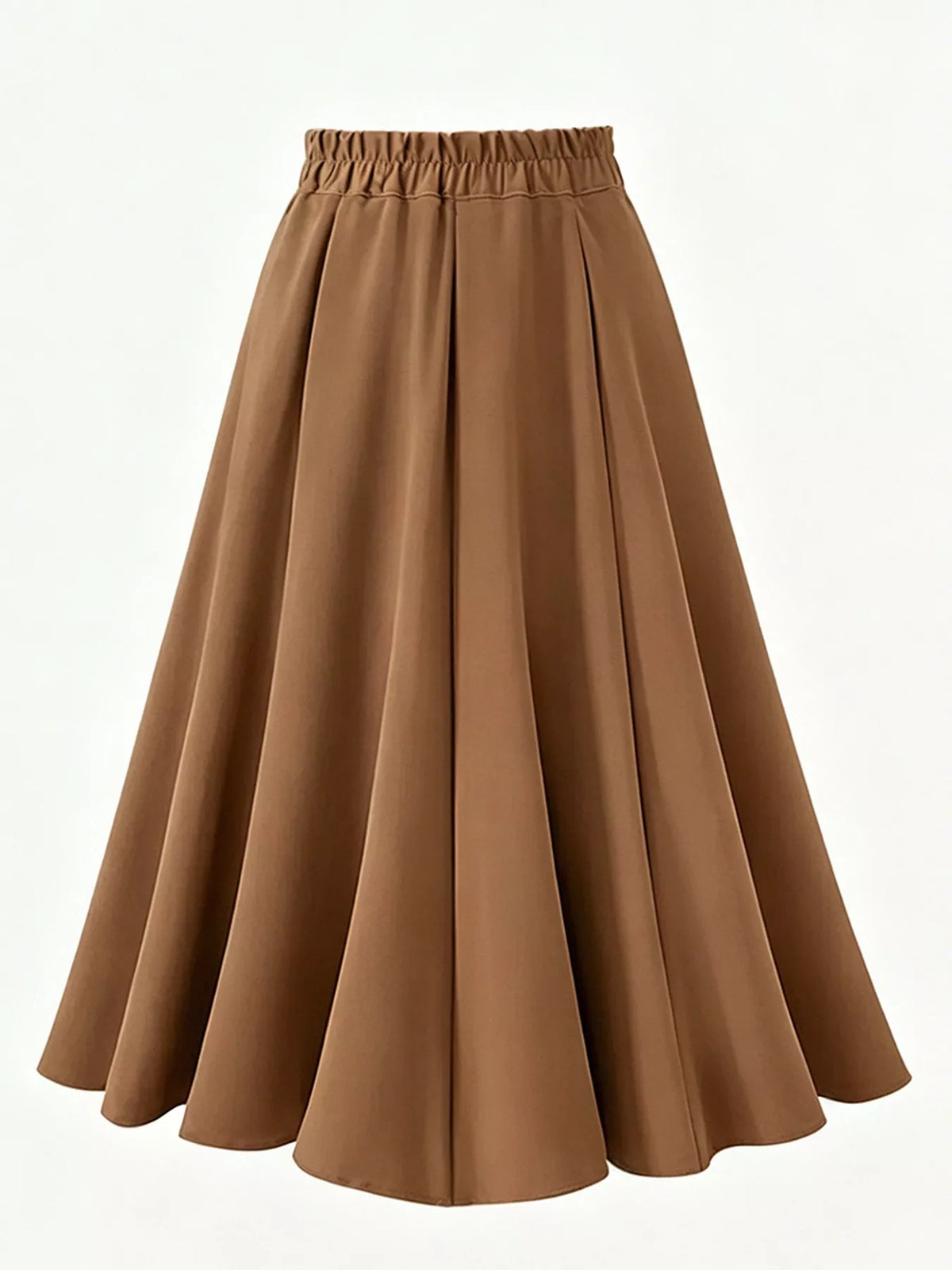 Pleated A-Line Midi Skirt