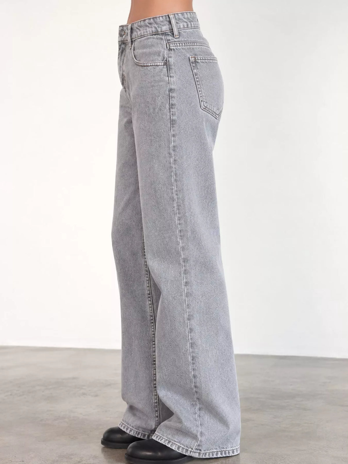 Wide-Leg Vintage Wash Jeans