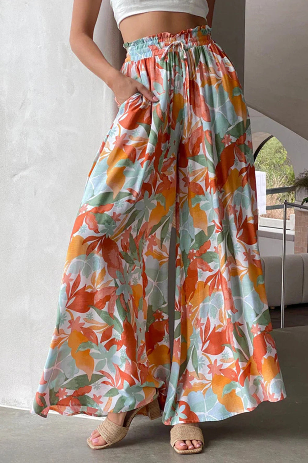 Tied Wide-Leg Pants