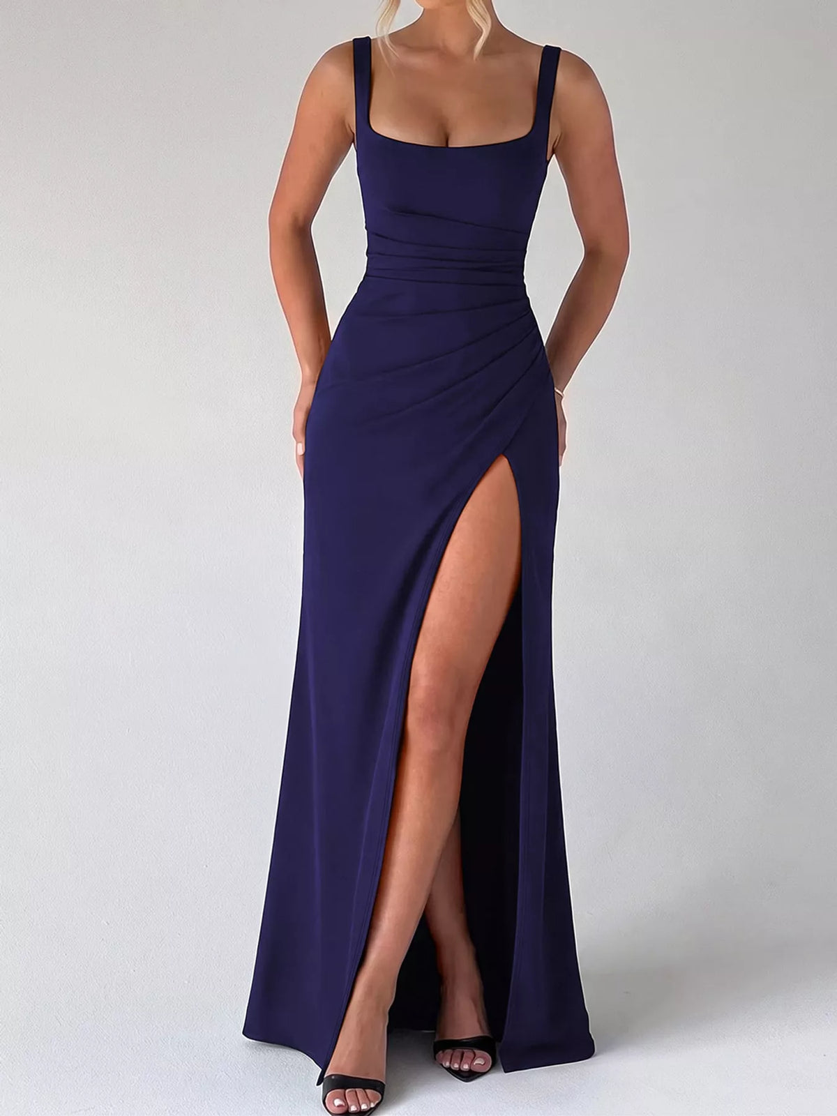 Sleeveless High-Slit Evening Maxi Dress