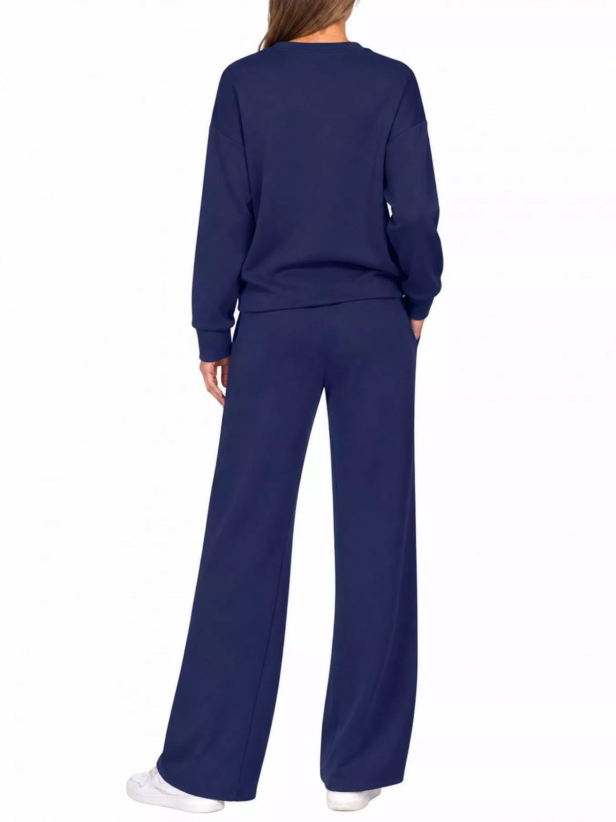 Dropped Shoulder Top and Drawstring Pant Set