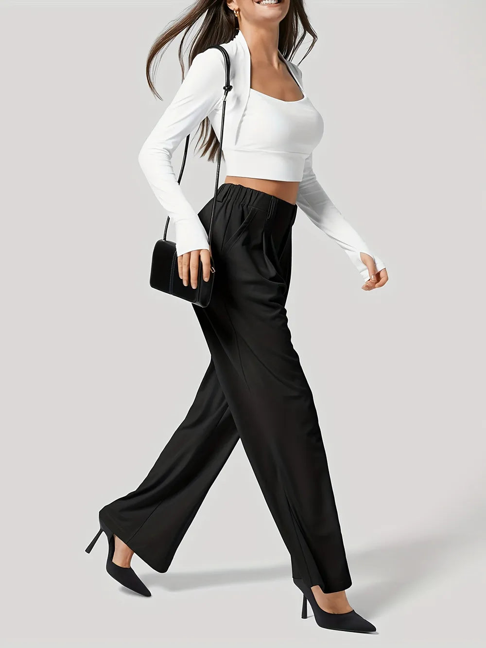Wide-Leg Pants with Pockets