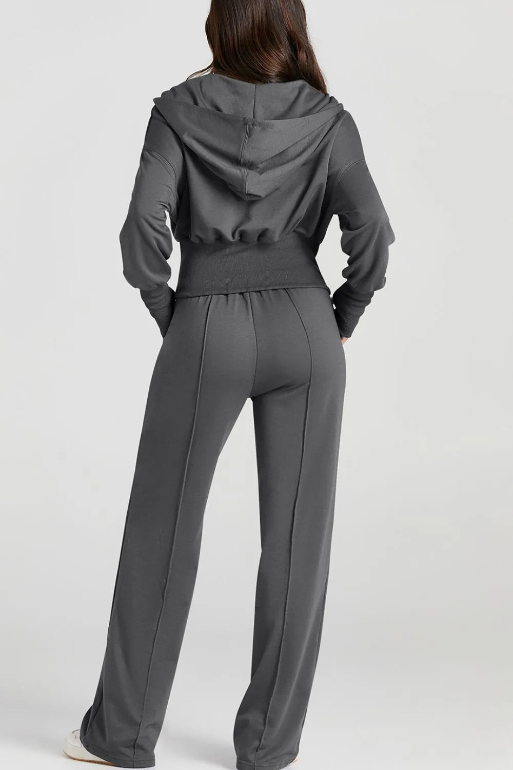 Zip-Up Hoodie and Drawstring Pants Active Set